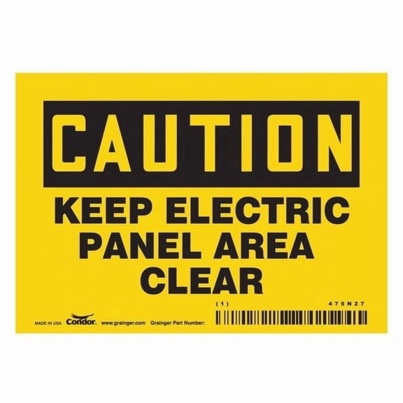 Safety Sign, 3 1/2 in Height, 5 in Width, Vinyl, Horizontal Rectangle, English, 475N27 475N27