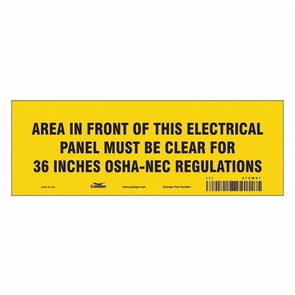 Safety Sign,10" W,3-1/2" H,0.004" Thick, 475M91 475M91