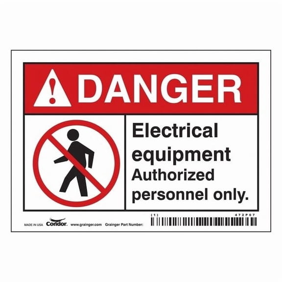Safety Sign, 3 1/2 in Height, 5 in Width, Vinyl, Horizontal Rectangle, English, 472P07 472P07