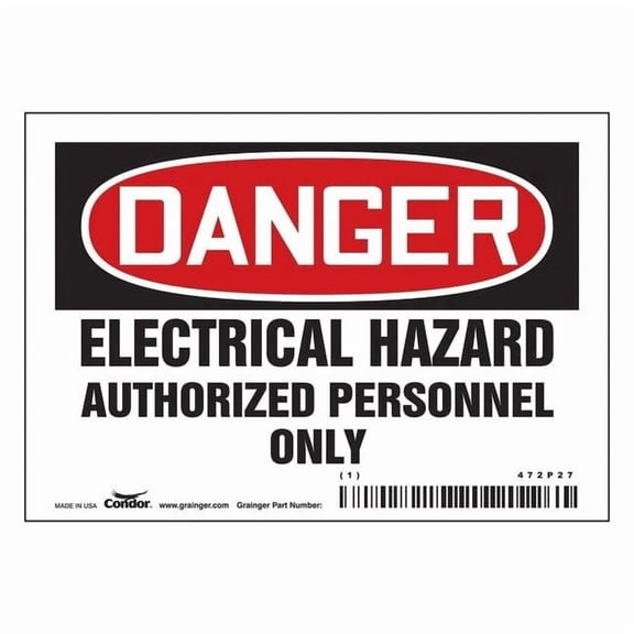 Safety Sign, 3 1/2 in Height, 5 in Width, Vinyl, Horizontal Rectangle, English, 472P27 472P27