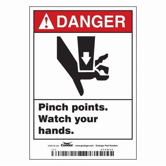 Safety Sign, 5 in Height, 3 1/2 in Width, Vinyl, Vertical Rectangle, English 475D30