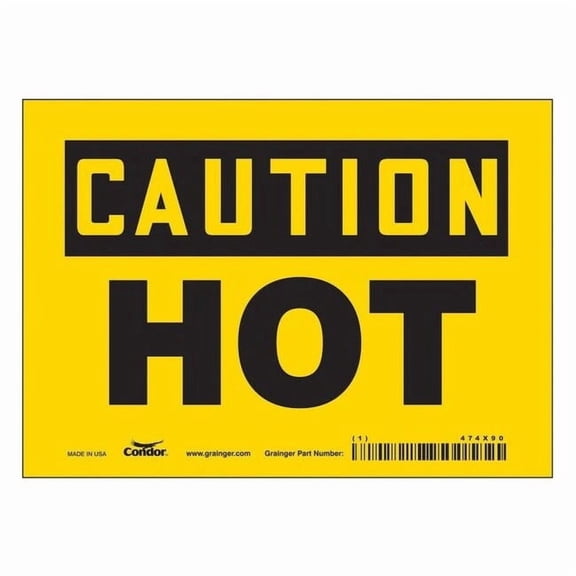 Danger Sign, 5 in H, 7 in W, Vinyl, Horizontal Rectangle, English, 474X90 474X90