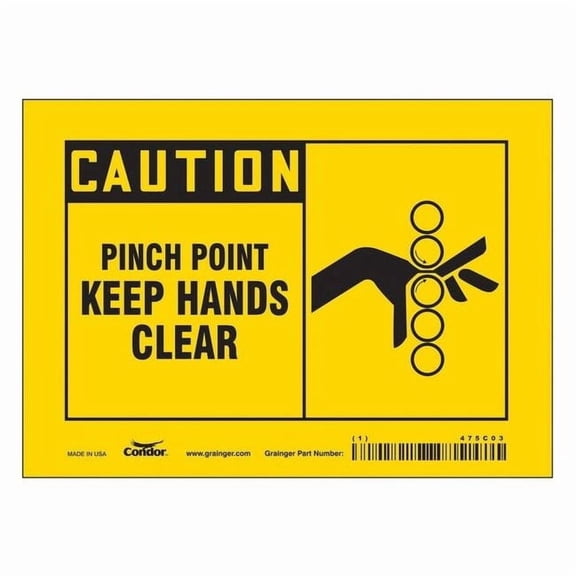 Safety Sign, 5 in Height, 7 in Width, Vinyl, Horizontal Rectangle, English, 475C03 475C03