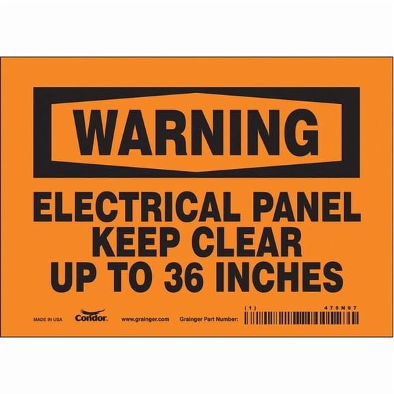Condor Safety Sign,5 inx7 in,Vinyl 475N97