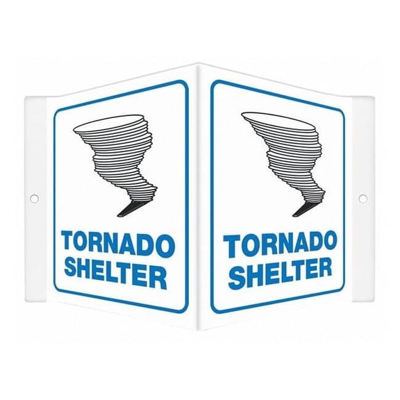 TORNADO SHELTER, 8 1/2 in W x 6 in H, V-Shape Projection, PETG, 480Y88
