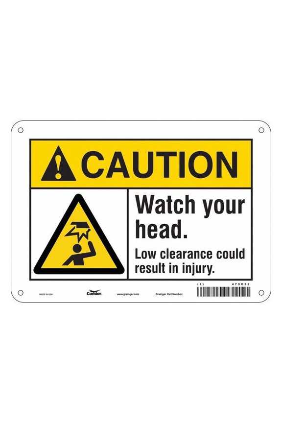 Safety Sign,7 in x 10 in,Aluminum 479C32