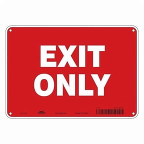 Condor Exit Sign, Plastic, 10" W, 7" H, Exit Only, Red 486X56