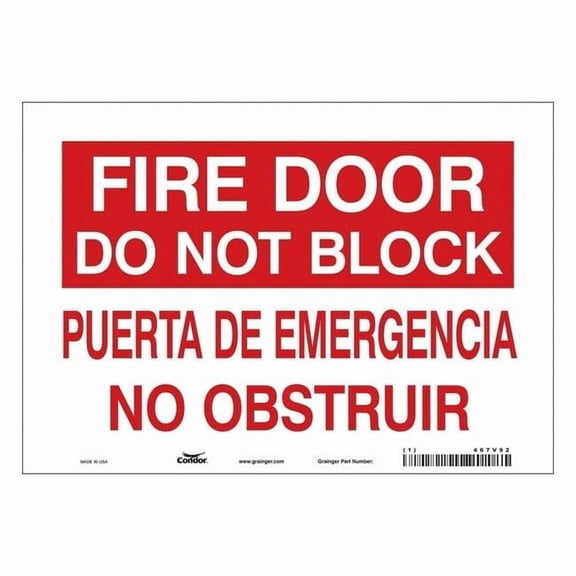 Safety Sign Emergency Exit, Vinyl, 10 in W, 7 in H, White 467V92
