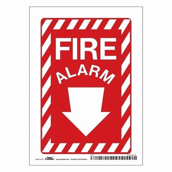 Safety Sign,3-1/2" Wx14" H,0.004" Thick 465N92