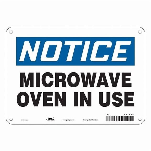 Safety Sign Radiofrequency/ Microwave, 7 in H, 10 in W, Polyethylene, Vertical Rectangle, 451X78