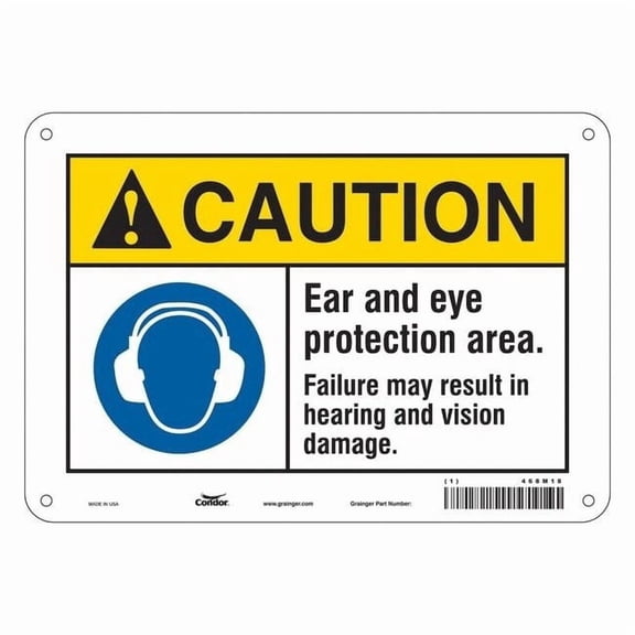 Safety Sign, 7 in Height, 10 in Width, Polyethylene, Vertical Rectangle, English, 468M18
