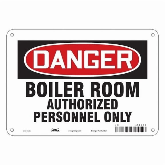 Safety Sign, 7 in Height, 10 in Width, Polyethylene, Vertical Rectangle, English, 472M46