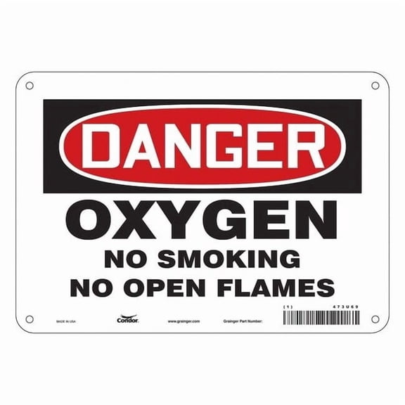 No Smoking Sign, 7" H, 10" W, Polyethylene, Vertical Rectangle, English, 473U69 473U69