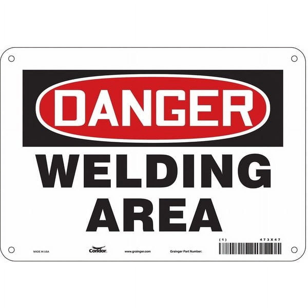 Condor Safety Sign,7 inx10 in,Polyethylene 473X47 - Walmart.com