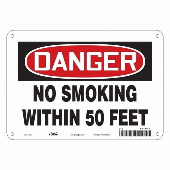 Safety Sign, 7" H, 10" W, Polyethylene, Vertical Rectangle, English, 474U01