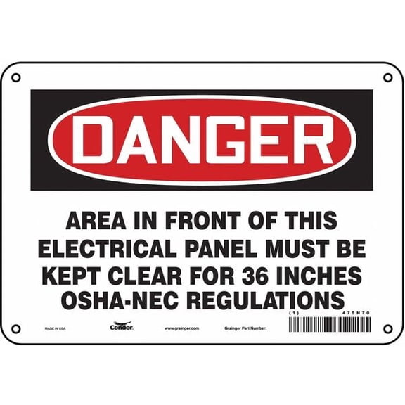 Condor Safety Sign,7 inx10 in,Polyethylene 475N70