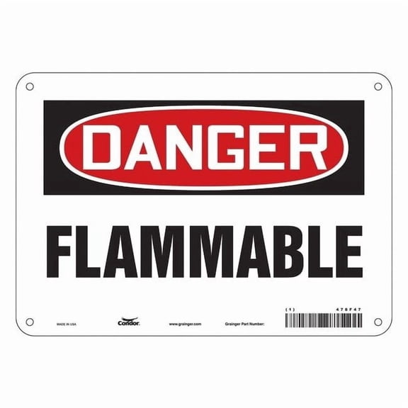 Danger Sign, 7 in H, 10 in W, Polyethylene, Vertical Rectangle, English, 478F47 478F47