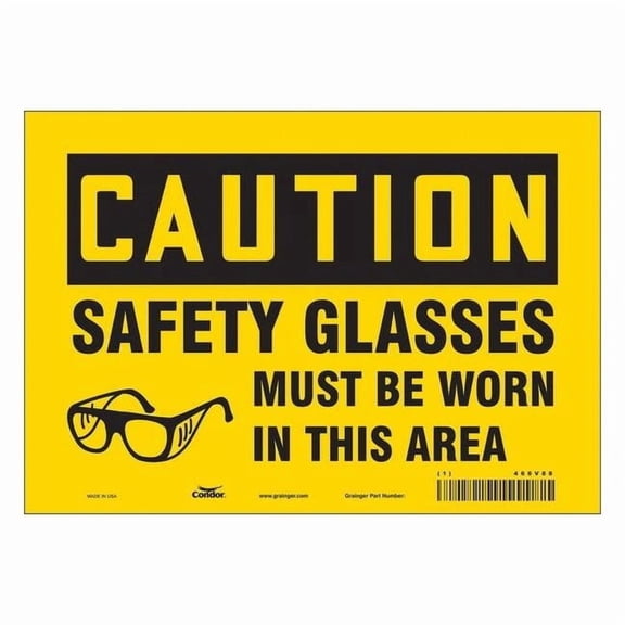 Safety Sign, 7 in Height, 10 in Width, Vinyl, Vertical Rectangle, English, 466V88 466V88