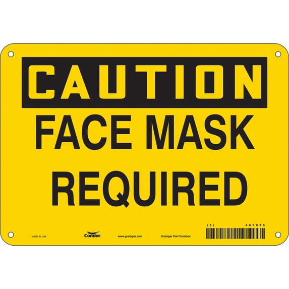 Condor Safety Sign,7 inx10 in,Vinyl 467X75 467X75 ZO-G5631689