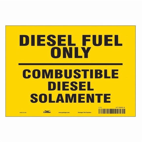 Safety Sign, 7 in H, 10 in W, Vinyl, Vertical Rectangle, English, Spanish, 470M54 470M54