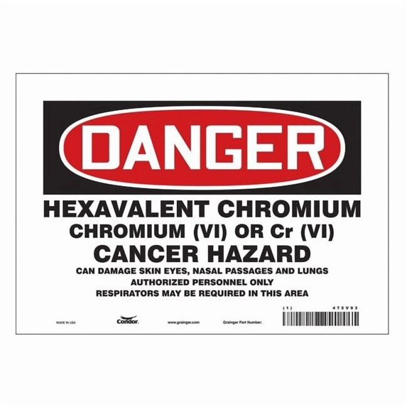 Condor Safety Sign,7 inx10 in,Vinyl 475V93