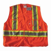 Safety Vest,Orange/Red,2XL/3XL,Polyester 491T07