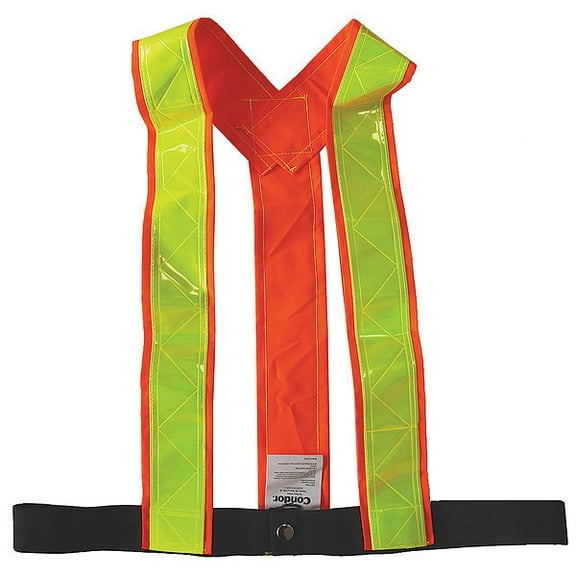Condor Safety Vest,Orange/Red,L,Hook-and-Loop 491R68