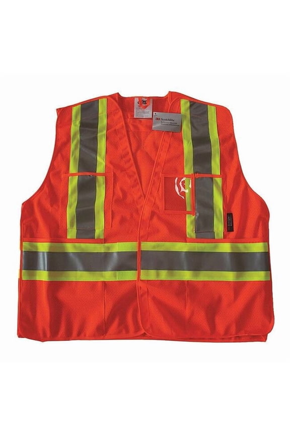 Safety Vest,Orange/Red,L/XL 491T13
