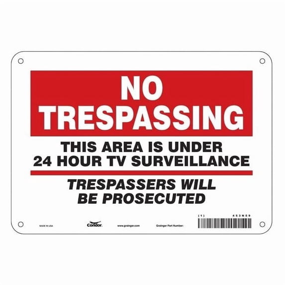 Condor Security Sign,7 in x 10 in,Aluminum 453N59