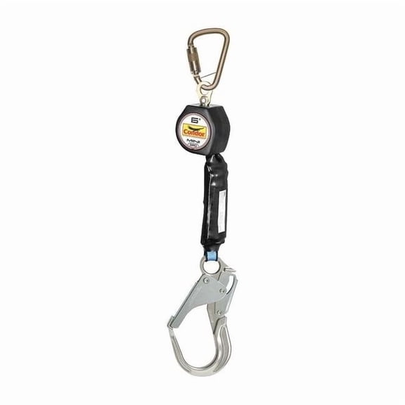 MightyLite Self-Retracting Lifeline, 6 ft. Length, Carabiner, Steel, 1 Leg(s) 35KV01