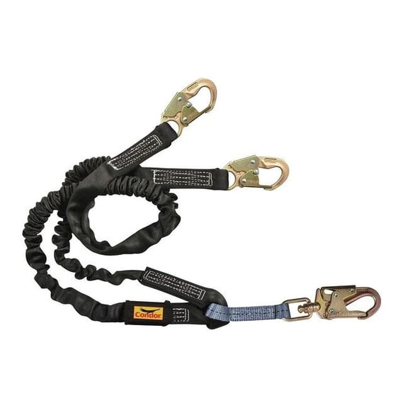 Condor Shock-Absorbing Lanyard,Black 45J291