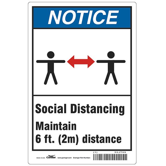 Condor Social Distancing  Sign HWN818P1410