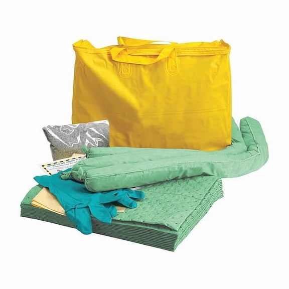 Spill Kit, 5 gal Volume Absorbed per Kit, 5 gal Capacity, Bag, Yellow, 5 436M94