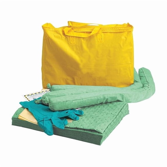 Spill Kit, 5 gal Volume Absorbed per Kit, 7 gal Capacity, Bag, Yellow, 20 436M95