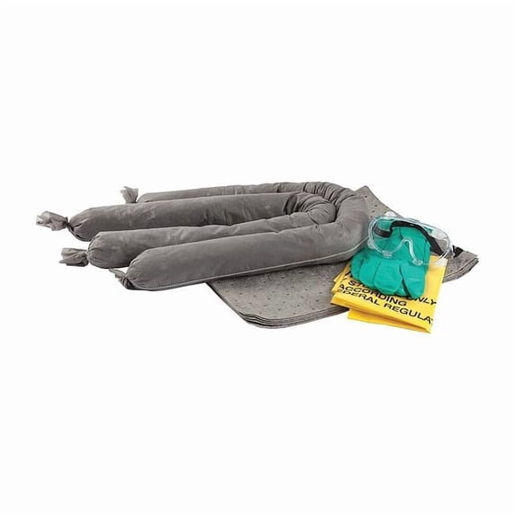Spill Kit, 3 gal Volume Absorbed per Kit, 3 gal Capacity, Bag, White, 20