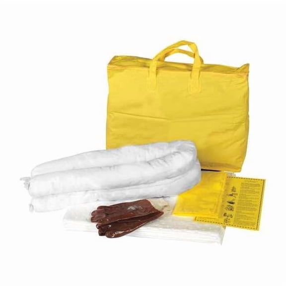 Spill Kit, 5 gal Volume Absorbed per Kit, 5 gal Capacity, Bag, Yellow 35ZR98