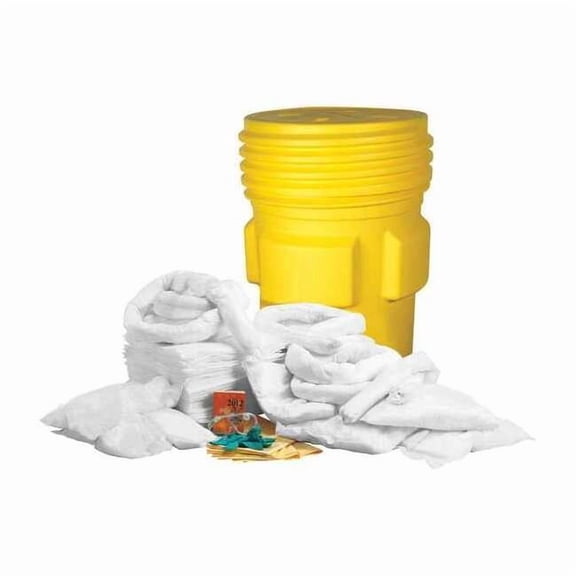 Spill Kit, 55 gal Volume Absorbed per Kit, 65 gal Capacity, Drum 35ZT02