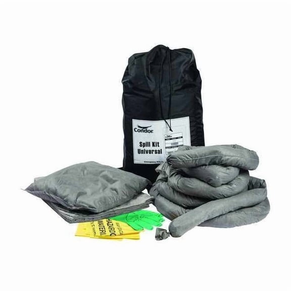 Spill Kit, 9 gal Volume Absorbed per Kit, 10 gal Capacity, Bag, Black 35ZR67