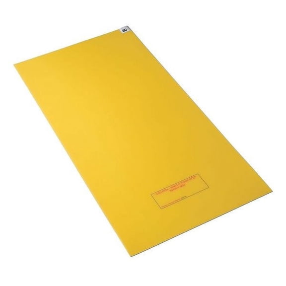 Condor Tacky Mat,Yellow,36 x 36 In,PK4 6GRC7