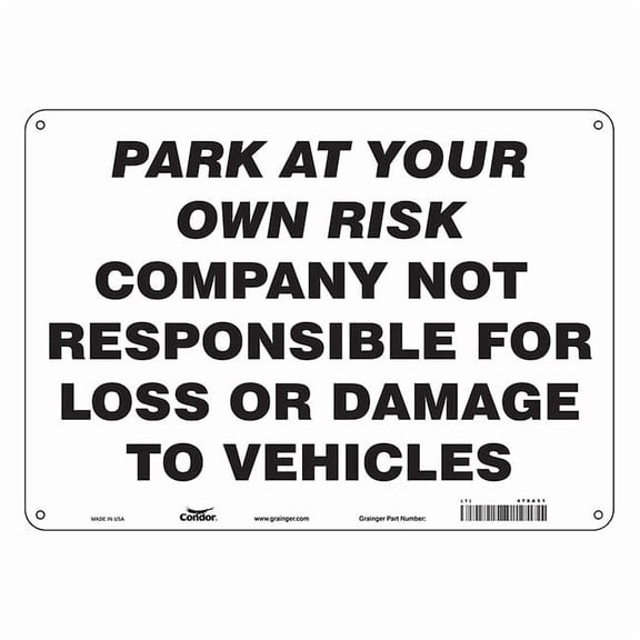 Condor Theft Advisory Parking Sign,10" x 14, 478A51 478A51