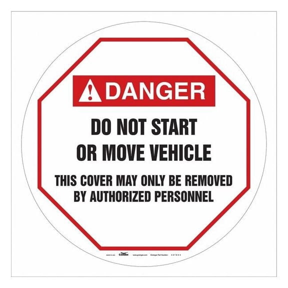 Condor Traffic Sign, 24 in H, 24 in W, Vinyl, Circle, English, 487D53 487D53