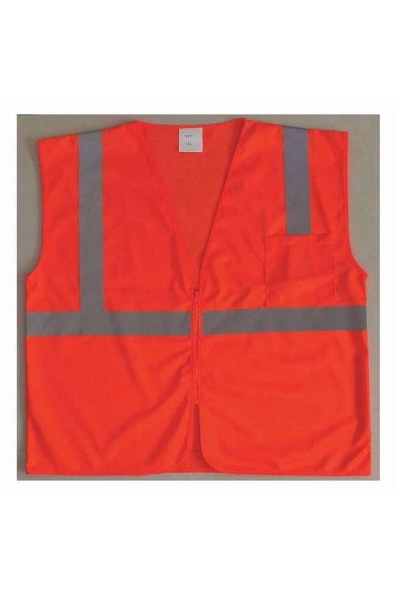 U-Block Vest, Class2 Orange/Red, XL 53YK86