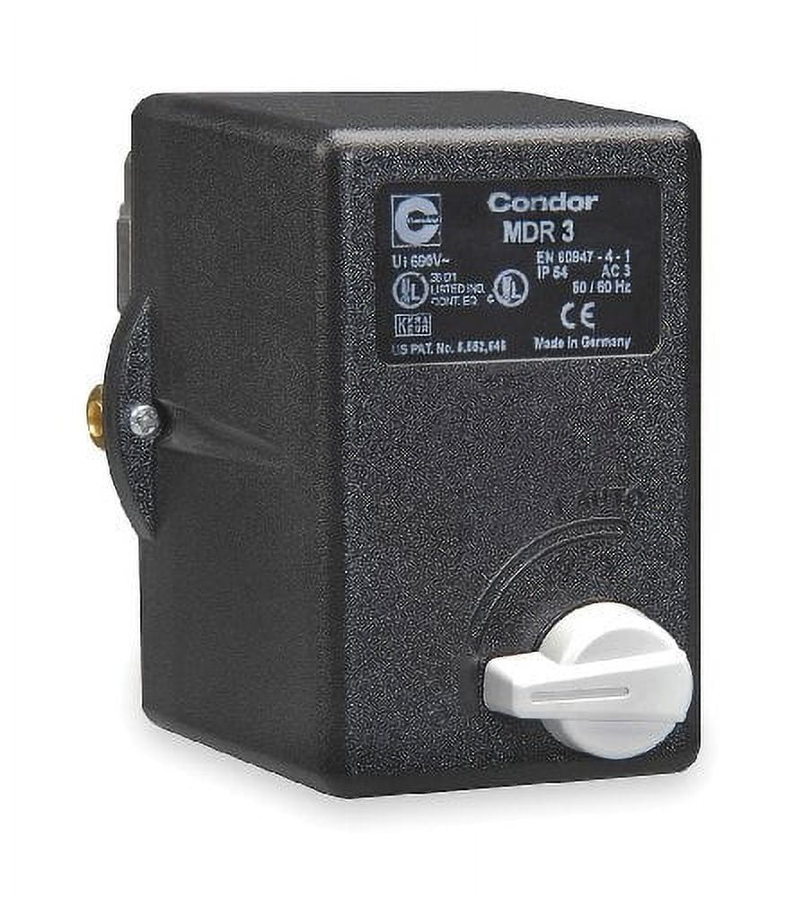 Condor Air Compressor Pressure Switch - 20 To 105 PSI Range, 1/4 FNPT Port, Auto/Off, 60/80 PSI Setting