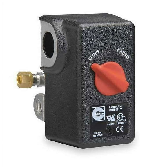 Pressure Switch, Standard, DPST, 4 Ports, 1/4" NPT, 50 to 200 psi Range
