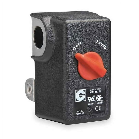 Pressure Switch, Standard, DPST, 4 Ports, 1/4" NPT, 40 to 175 psi Range