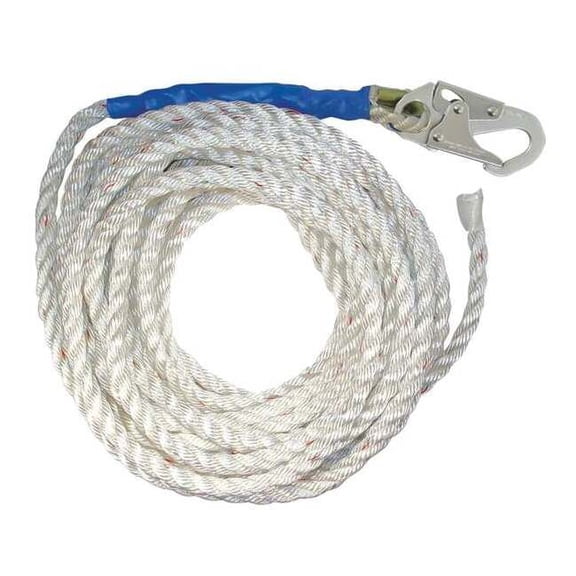 Condor Vertical Rope Lifeline,Single Snap Hook 45J301