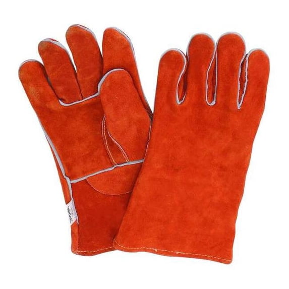 Condor Welding Gloves, Gauntlet Cuff, Straight Thumb, Standard Cowhide, M, 1 PR