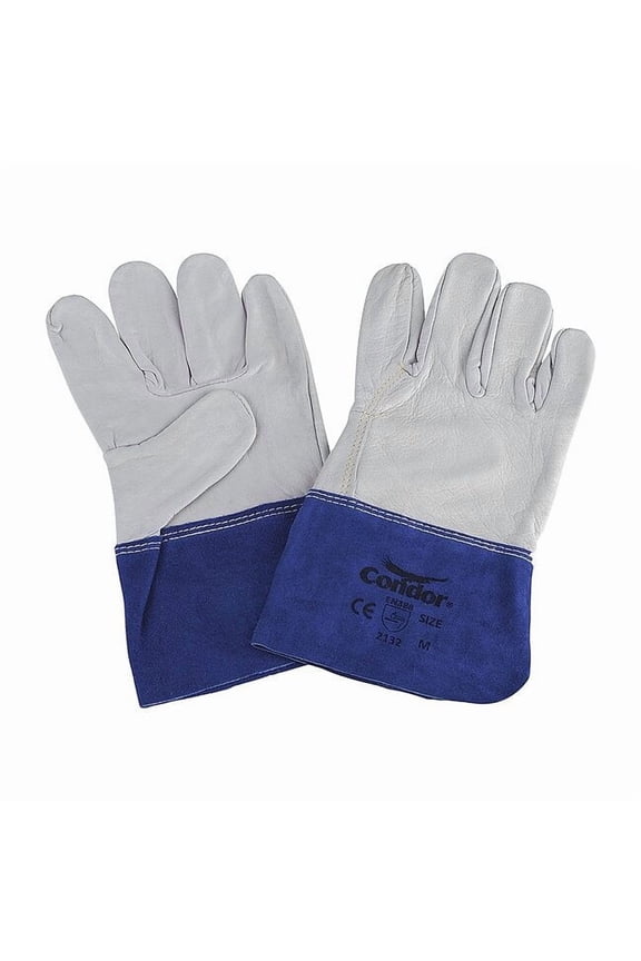 Welding Gloves, Gauntlet Cuff, Wing Thumb, Premium Goatskin, L, 1 PR