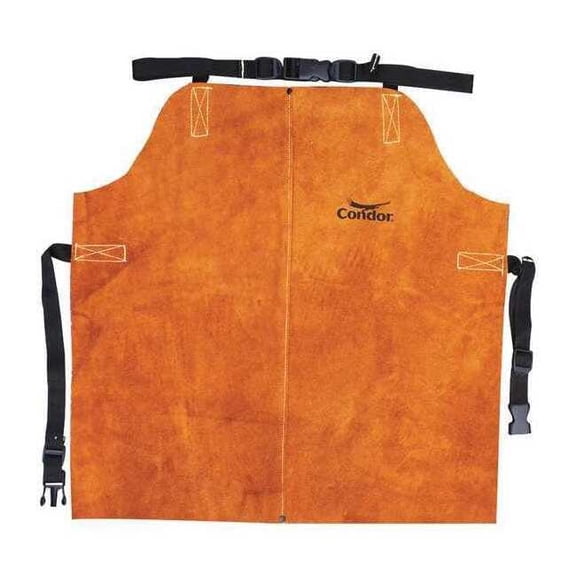 Condor Welding Apron, Leather, 24 in Length, Brown, Universal 4KXH2