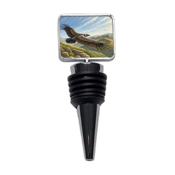 Condor in Flight Illustration Wine Bottle Stopper Cap Plug